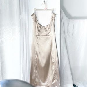 Calvin Klein Satin Mini Dress in Champagne